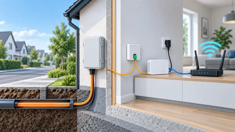 HÜP, GF-TA, ONT i router – elementy instalacji światłowodowej